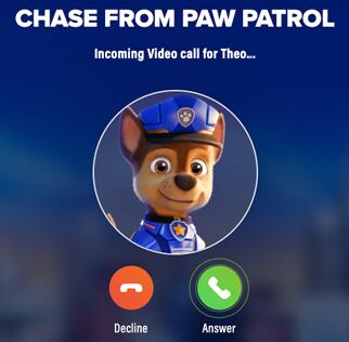 Free Personalized Call from PAW Patrol's Chase or Skye