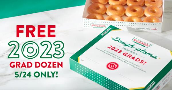 Krispy Kreme Dozen Doughnuts for Free for Graduating Students
