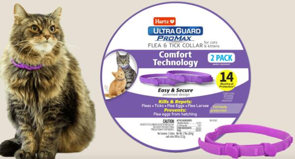 2-Pack Hartz UltraGuard PROMAX Flea & Tick Cat Collars for Free