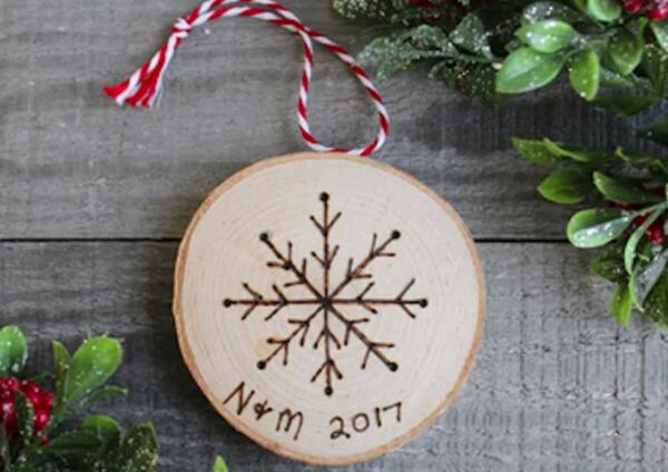 Woodburned Snowflake for Free at Michaels