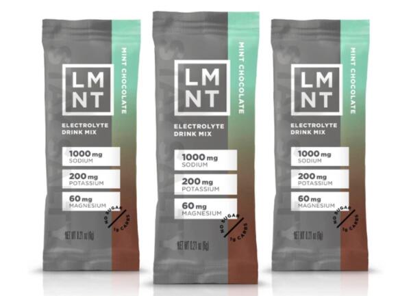 3-Pack of LMNT Mint Chocolate Electrolyte Drink Mix for Free