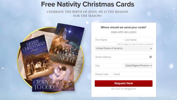 Nativity Christmas Cards for Free